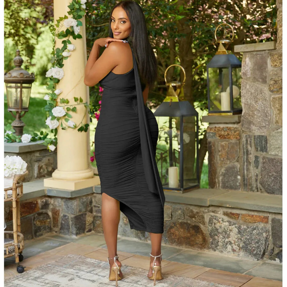 Levoire | robe longue ajustée plissée sans manches