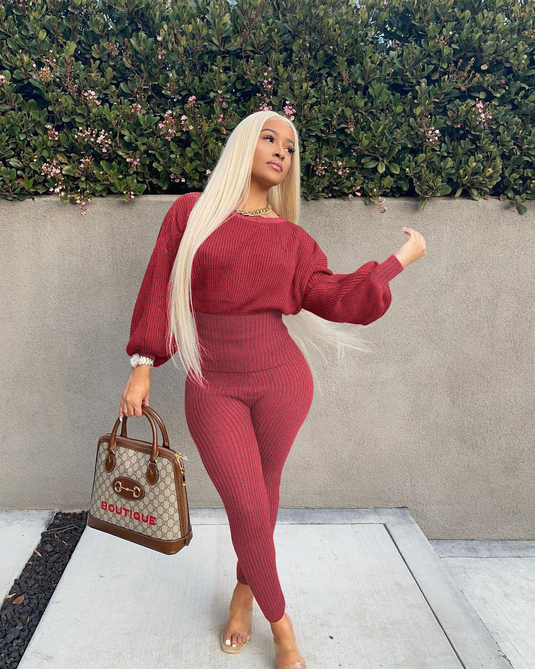 Levoire | top à manches longues pour une robe extensible et leggings assortis
