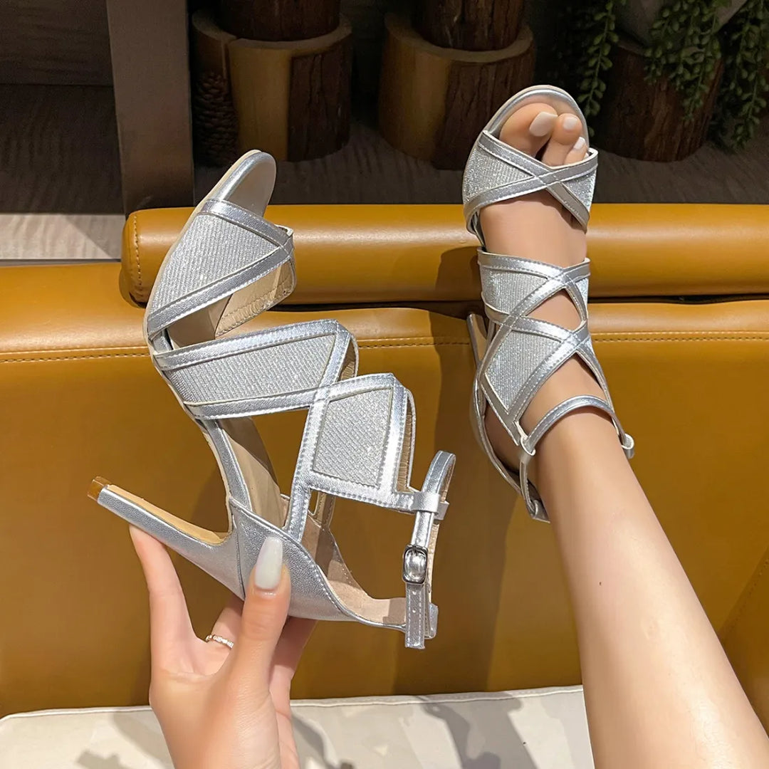 Levoire | escarpins à talons et à bout ouvert Argent