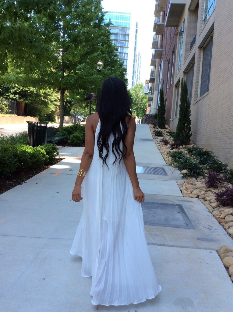 Levoire | longue robe plissée en crêpe sans manches