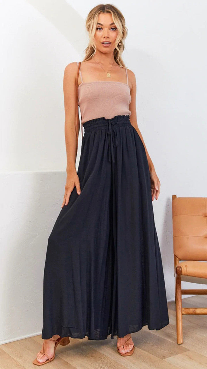 Levoire | Taille haute jambes larges NOIR