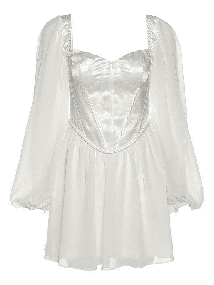 Levoire | Robe Mini Corset À Manches Bouffantes