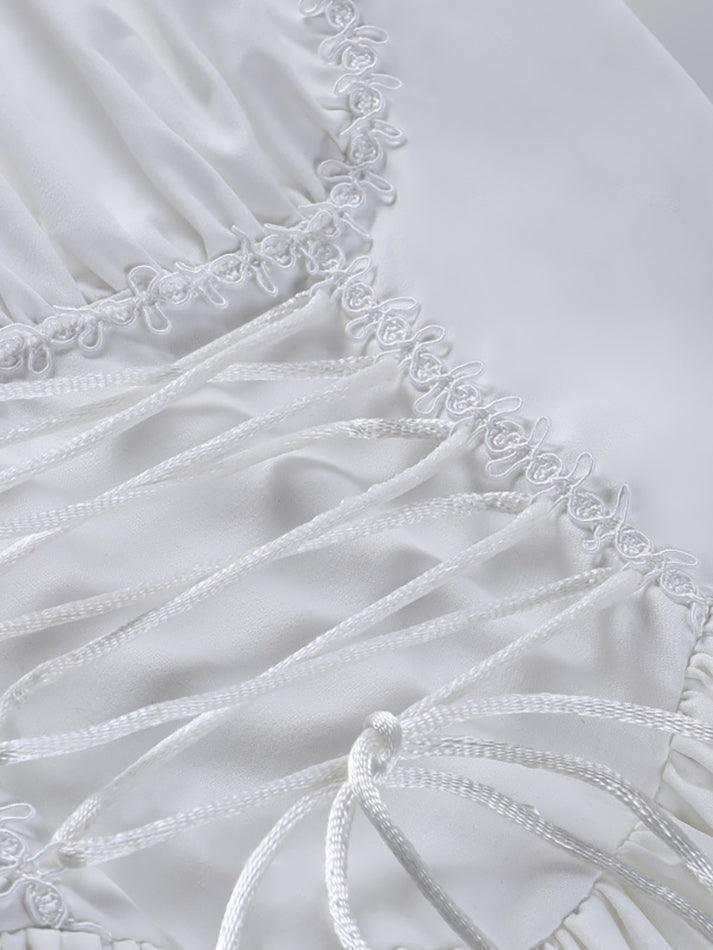 Levoire | Manches Bouffantes Korsatztbindung Robe Mini