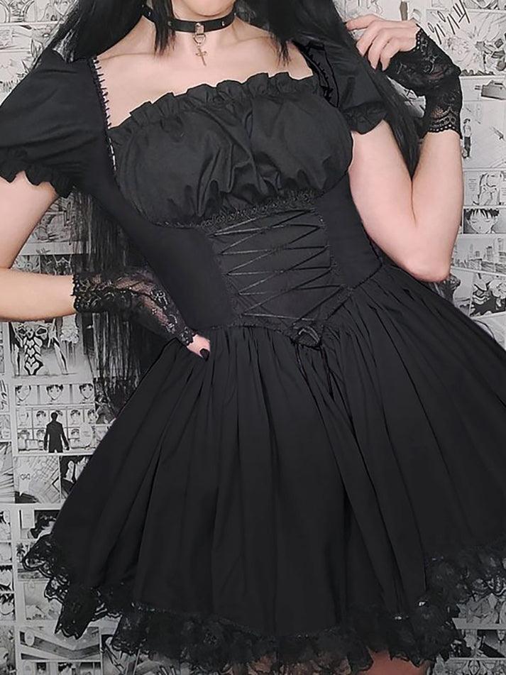 Levoire | Manches Bouffantes Korsatztbindung Robe Mini
