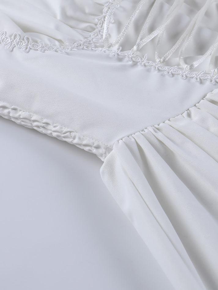 Levoire | Manches Bouffantes Korsatztbindung Robe Mini
