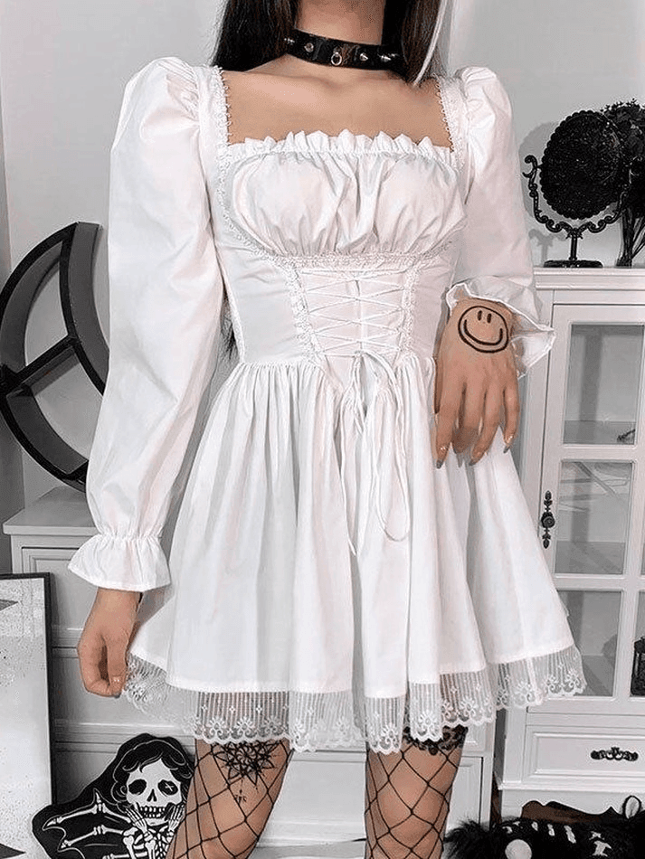 Levoire | Manches Bouffantes Korsatztbindung Robe Mini