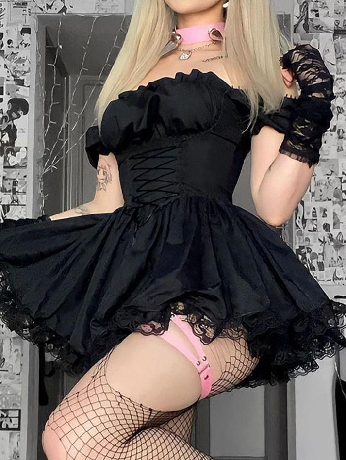 Levoire | Manches Bouffantes Korsatztbindung Robe Mini