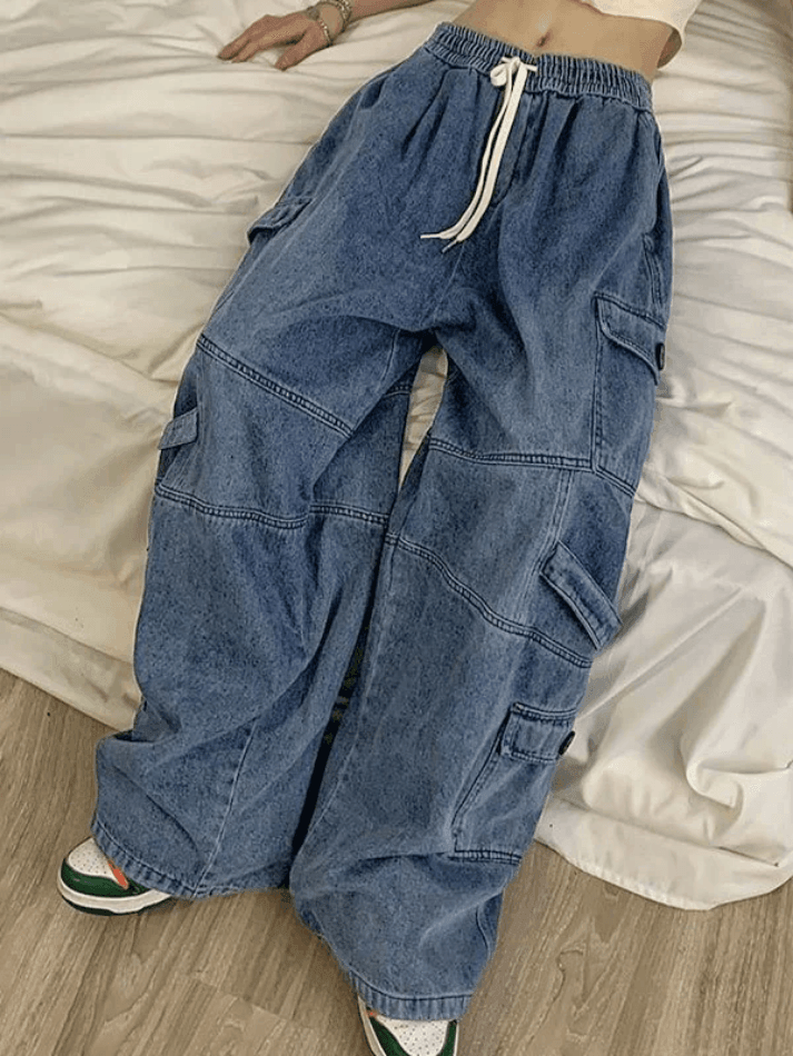 Levoire | Jean Cargo Baggy Bleu Punk Lavé