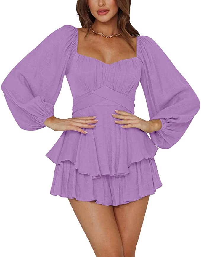 Levoire | Robe courte romantique pour femmes Violet