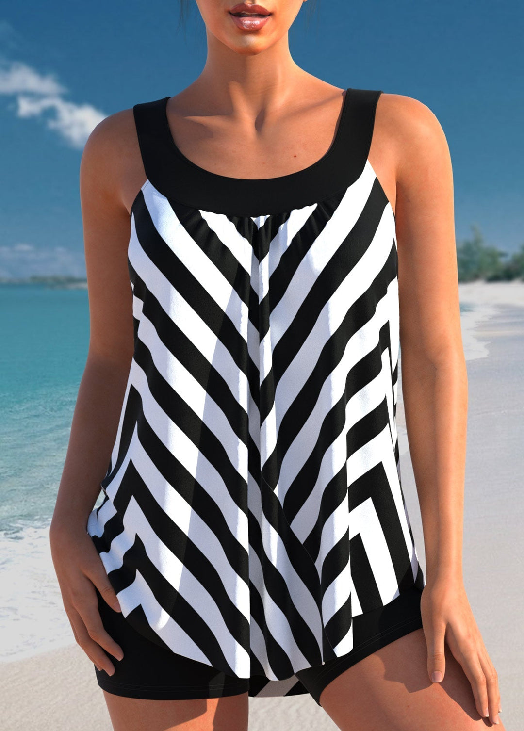 Levoire | Maillot De Bain À Pois Avec Design Classique Noir blanc