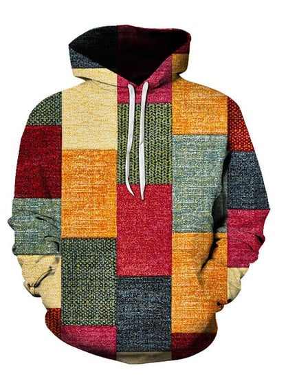 Levoire | Hoodie D'Hiver Avec Motif À Carreaux Arc-en-ciel