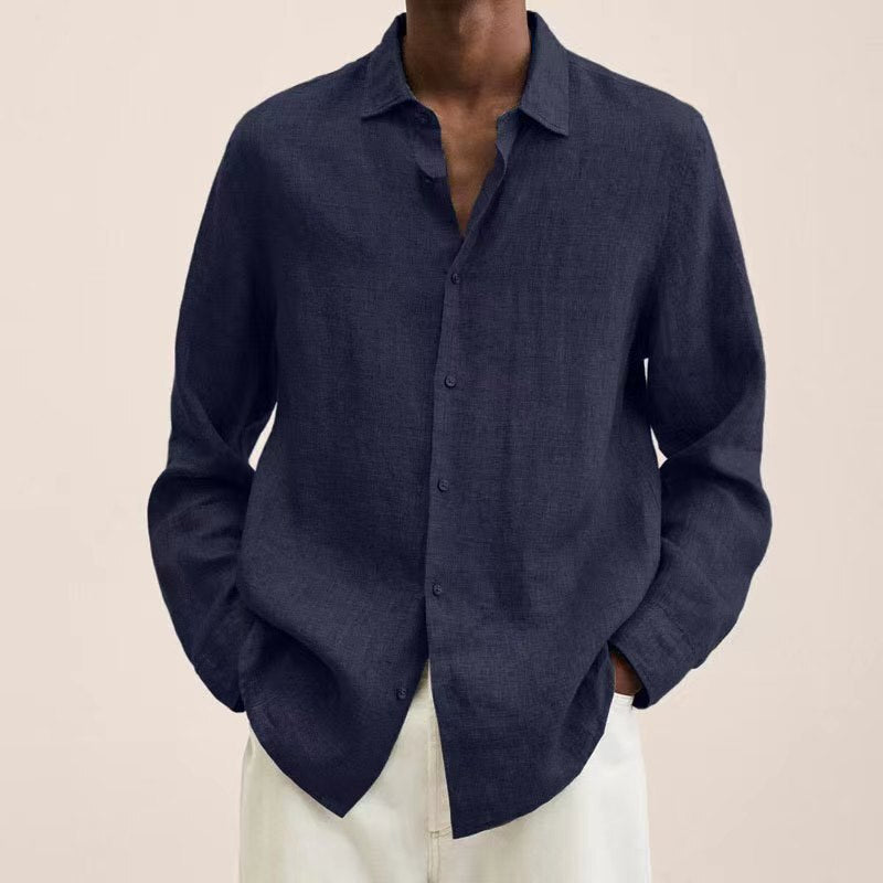 Levoire | Chemise Décontractée Pour Hommes En Coton À Manches Longues B
