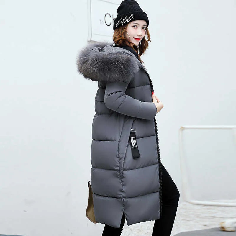 Levoire | Manteau Long Avec Col En Fourrure Gris