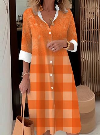 Levoire | Robe Chemise Élégante Orange