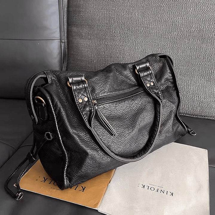 Levoire | Sac à main noir grande qualité cuir souple
