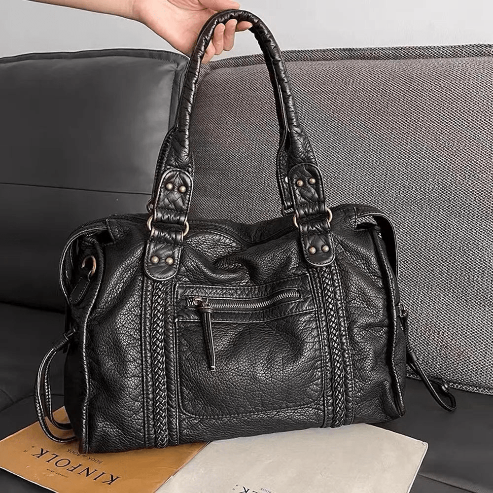 Levoire | Sac à main noir grande qualité cuir souple