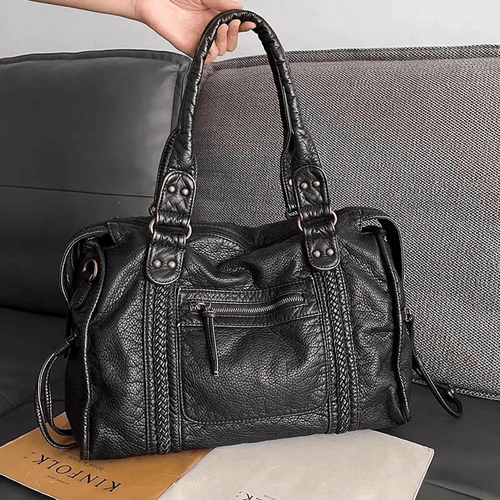 Levoire | Sac à main noir grande qualité cuir souple