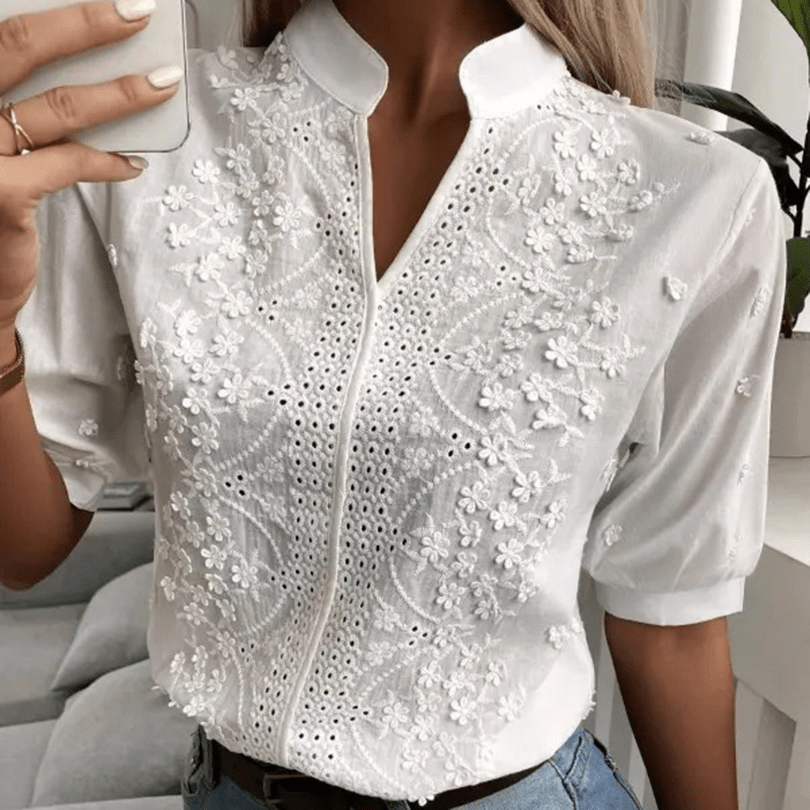 Levoire | Chemisier féminin décontracté élégant blanc Design classique et confortable