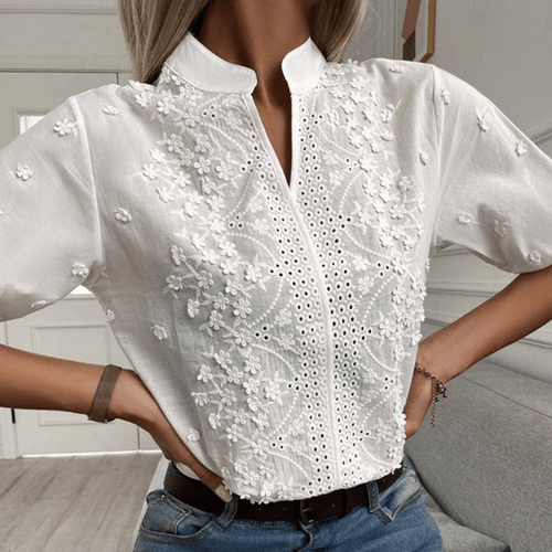 Levoire | Chemisier féminin décontracté élégant blanc Design classique et confortable