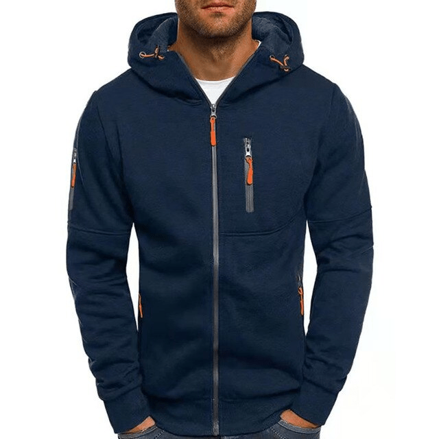 Levoire | Sweat à capuche sportif pour hommes en tissu respirant et doux Bleu marine