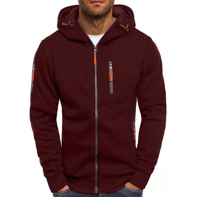 Levoire | Sweat à capuche sportif pour hommes en tissu respirant et doux Rouge vin