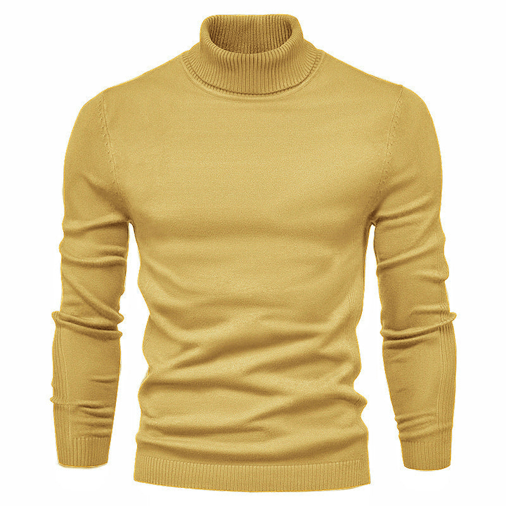 Levoire | Sweat Col Roulé Basique Homme Jaune