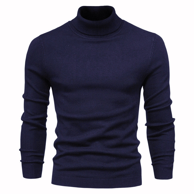 Levoire | Sweat Col Roulé Basique Homme Bleu foncé