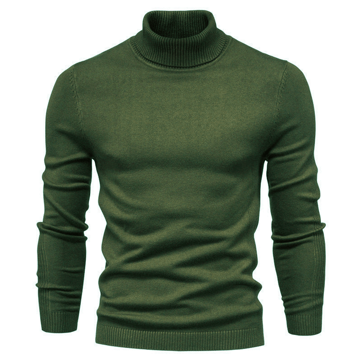 Levoire | Sweat Col Roulé Basique Homme vert olive