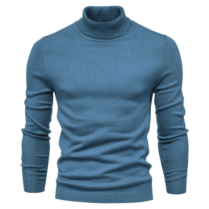 Levoire | Sweat Col Roulé Basique Homme Cyan