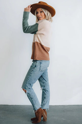 Levoire | Pull Colorblock Choix Cool En Teintes Naturelles