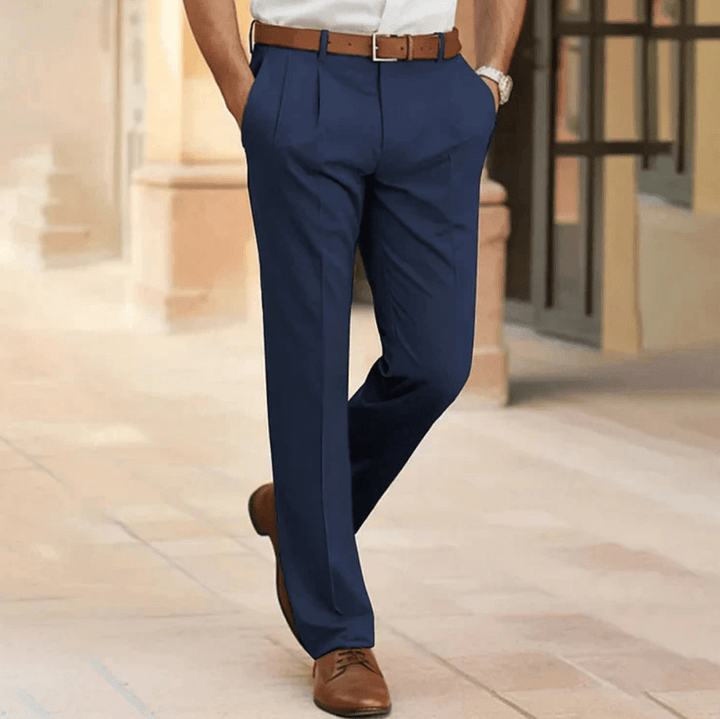 Levoire | Pantalon Affaires Décontracté Homme Bleu foncé