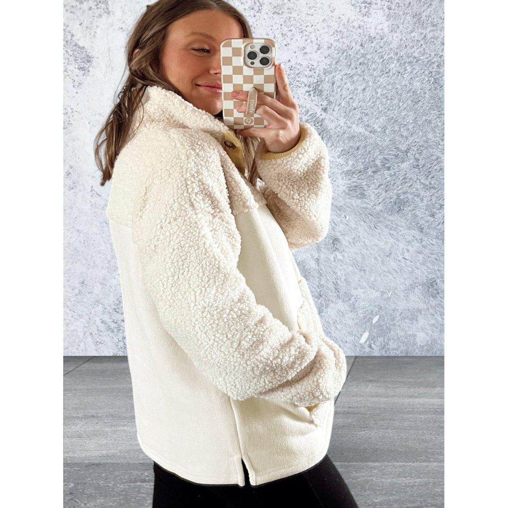 Levoire | Sweatshirt À Col Avec Boutons En Polaire À Manches Longues