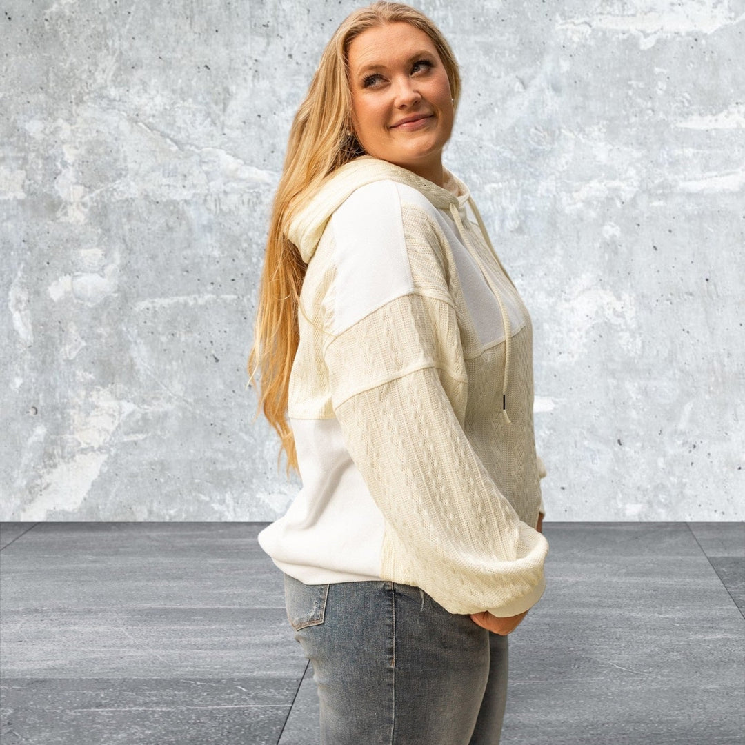 Levoire | Grande Taille Patchwork Pull À Manche Longue Avec Capuche