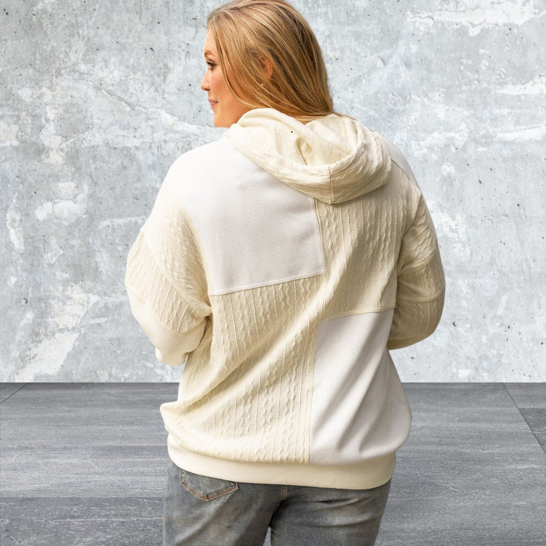Levoire | Grande Taille Patchwork Pull À Manche Longue Avec Capuche