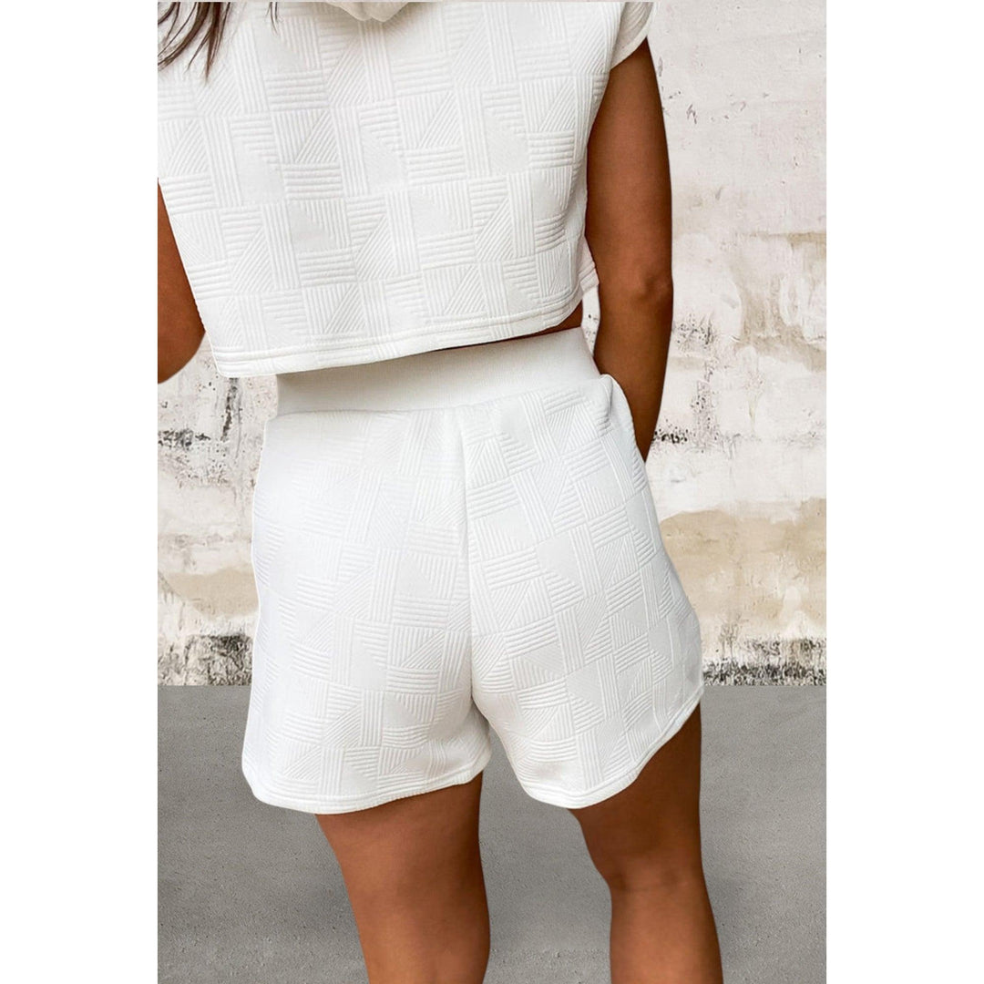 Levoire | Manches Courtes Sweat Crop À Capuche Ensemble De Shorts