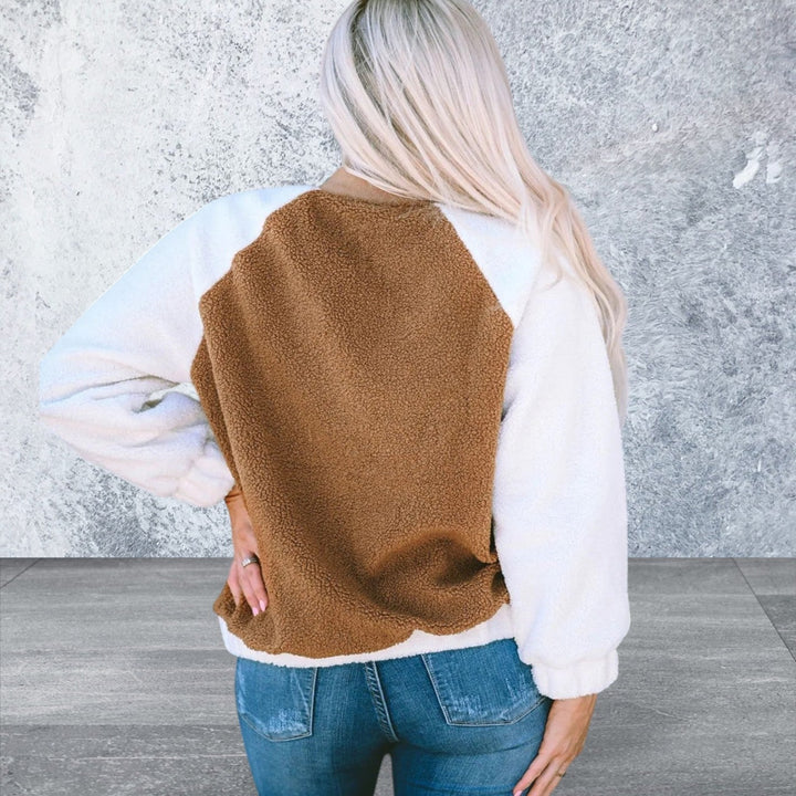 Levoire | Sweatshirt À Col Avec Boutons En Polaire À Manches Longues