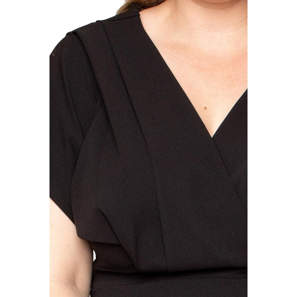 Levoire | Plus Size Midi Robe Plissée Avec Épaules Basses