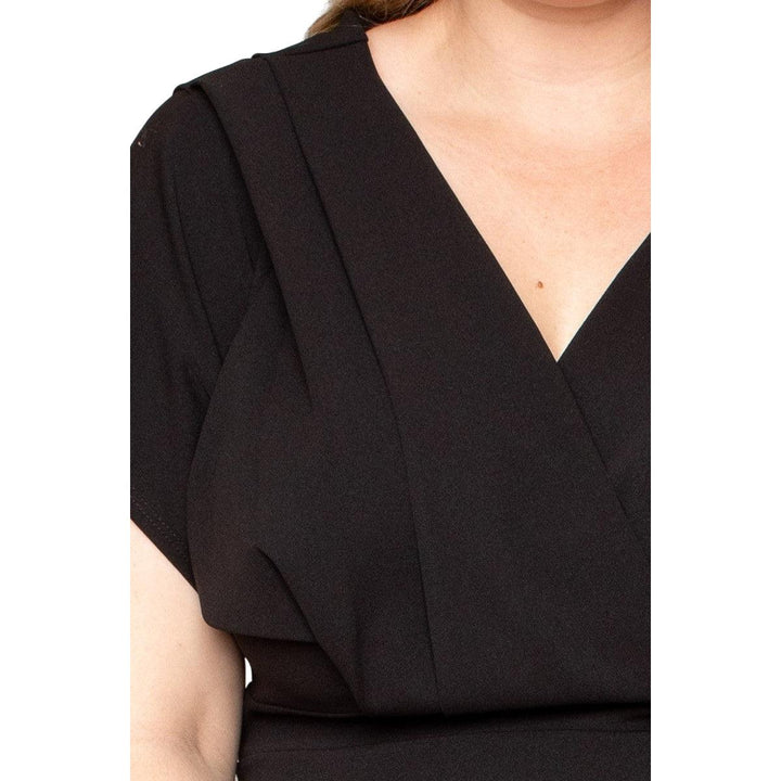Levoire | Plus Size Midi Robe Plissée Avec Épaules Basses