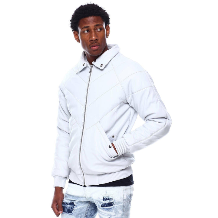 Levoire | Hommes Col En Fourrure Synthétique Amovible Veste En Cuir Pu