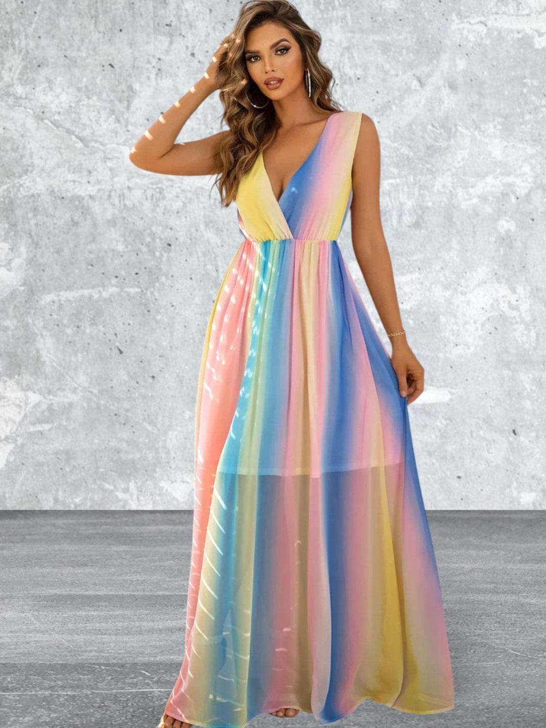 Levoire | Décolleté En Surplis Robe Maxi Sans Manches