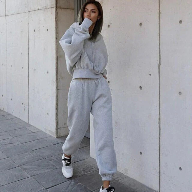 Levoire | Ensemble À Capuche Tendance Pour Femmes Gris