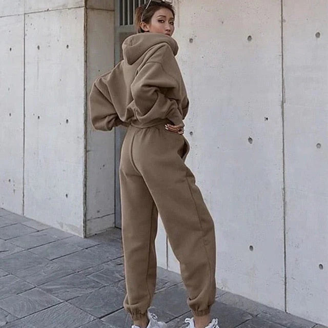 Levoire | Ensemble À Capuche Tendance Pour Femmes Khaki