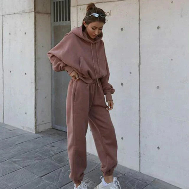 Levoire | Ensemble À Capuche Tendance Pour Femmes Châtaigne