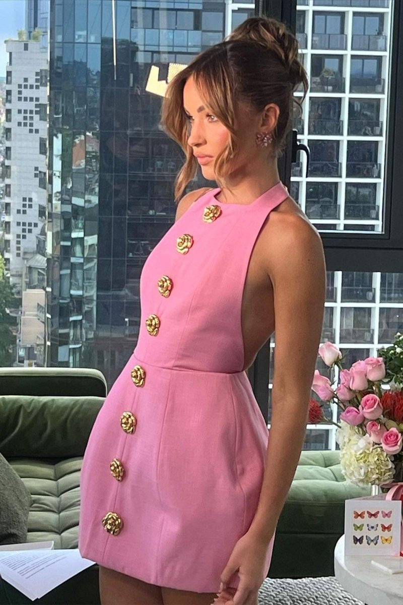 Levoire | Robe Minimaliste Dos Nu Vieux Rosa