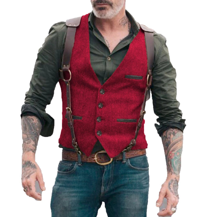 Levoire | Gilet pour hommes motif hallowristi Rot