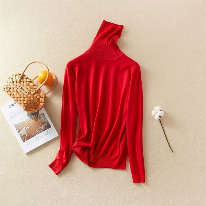 Levoire | Pull À Col Roulé Tricoté Rot
