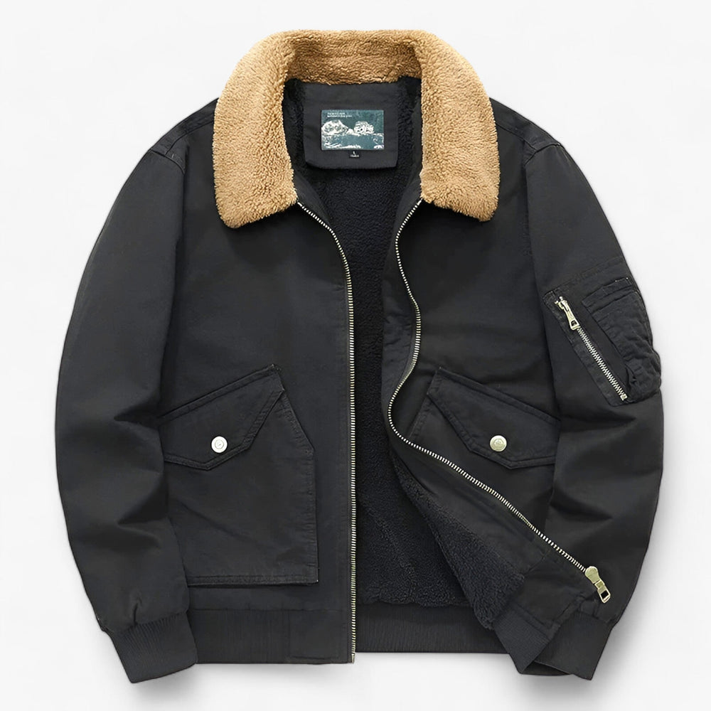 Levoire | Décontracté & Chaud Bomber Jacket Noir