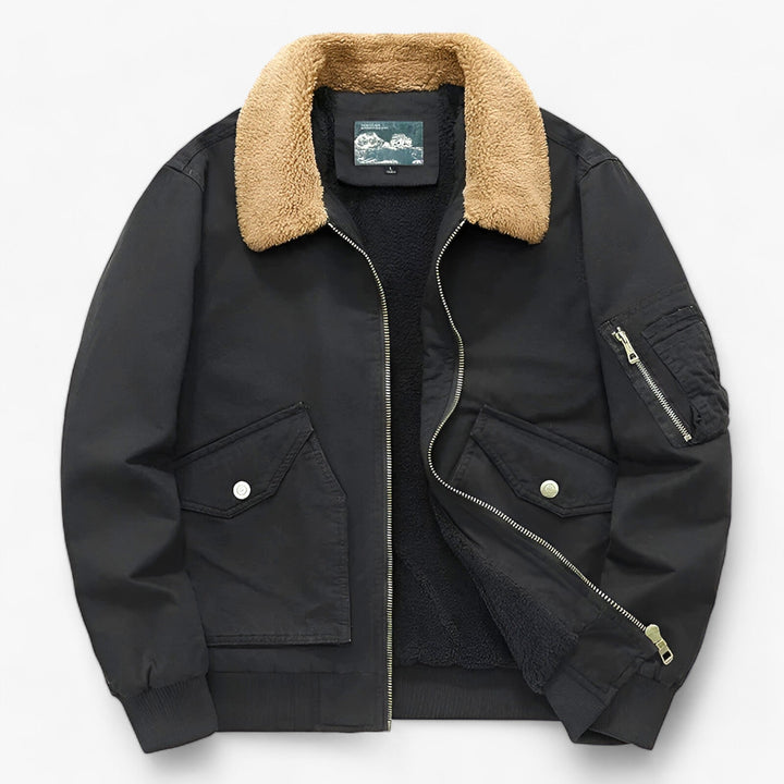 Levoire | Décontracté & Chaud Bomber Jacket Noir