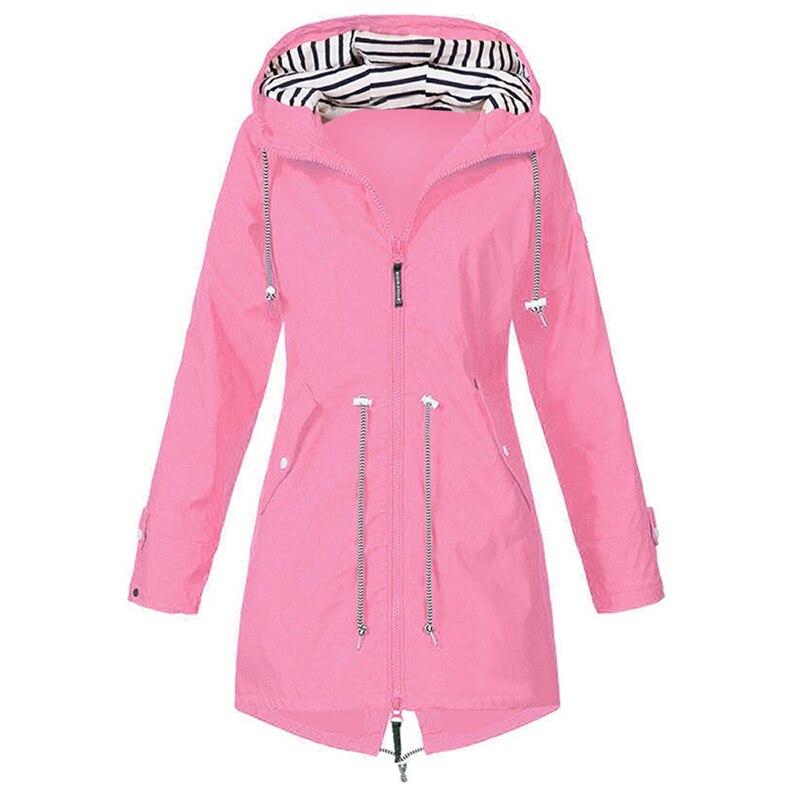 Levoire | Manteau De Pluie Plus Long Avec Capuche Rosa