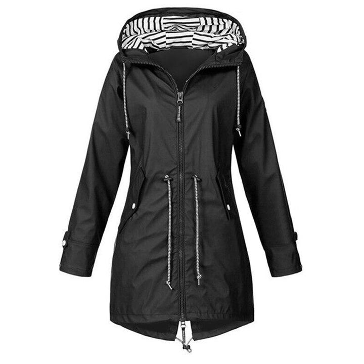 Levoire | Manteau De Pluie Plus Long Avec Capuche Noir